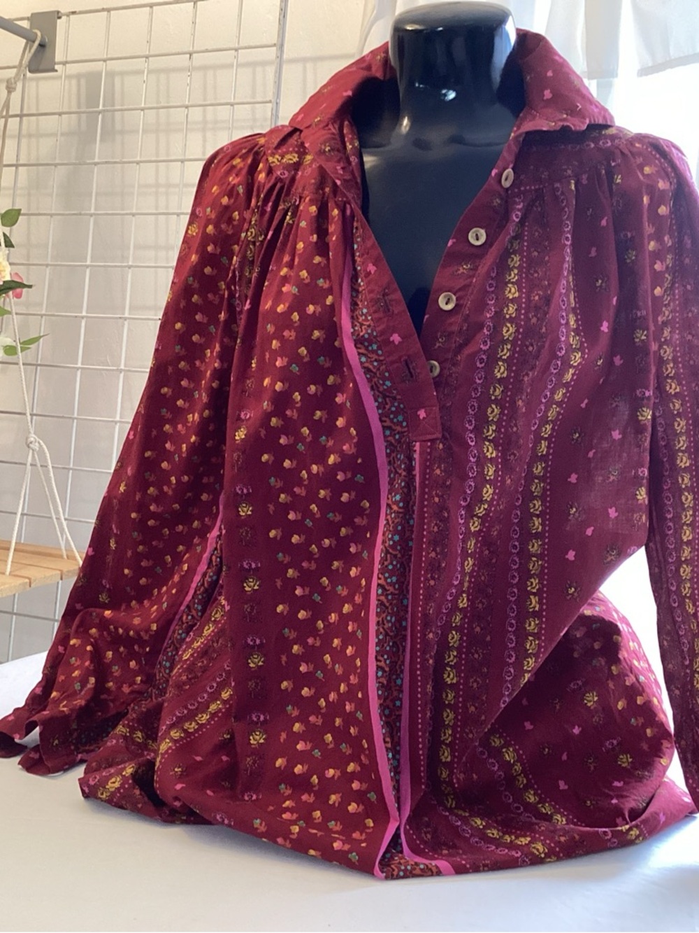 Boho Vintage Tunic Top Blouse